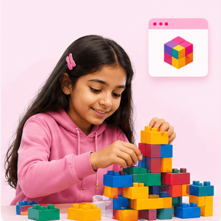 Kid building a project
