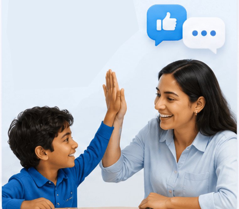 Teacher giving feedback