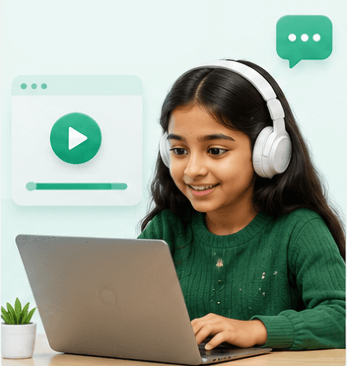 Kid in live lesson
