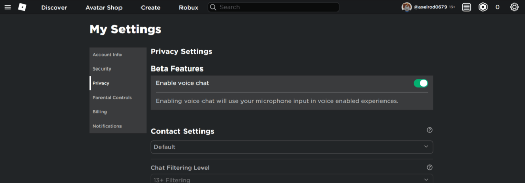 how to enable voice chat in roblox