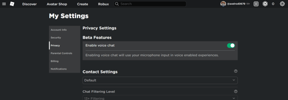 how to enable voice chat on roblox