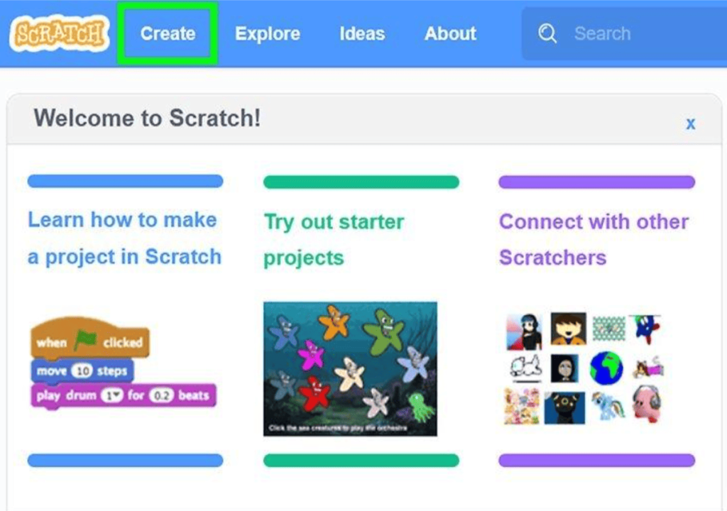 How to create your first scratch project
