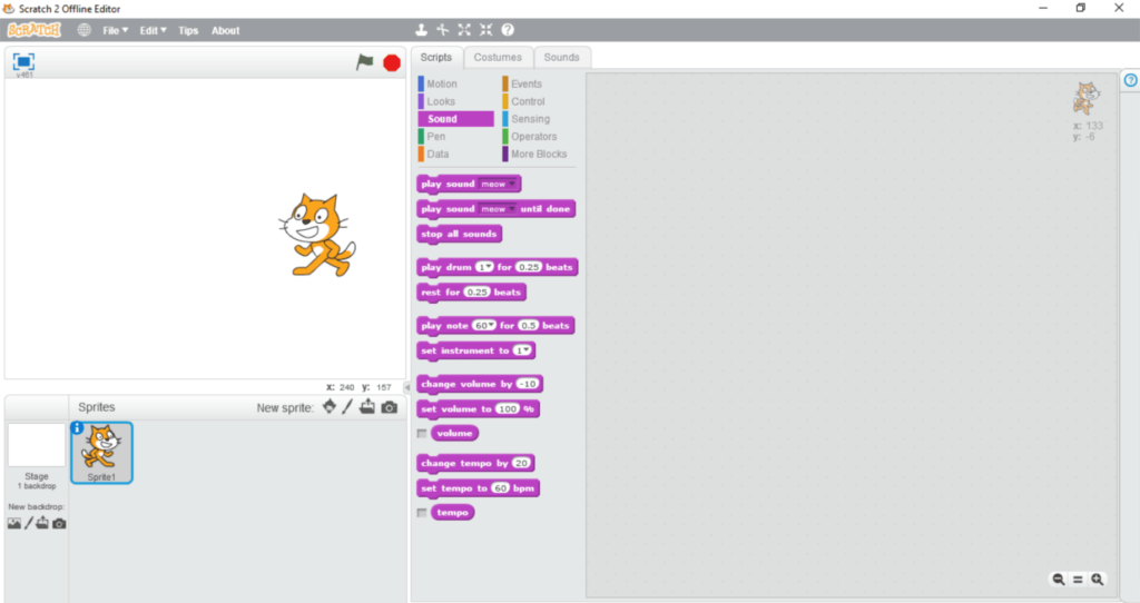 Scratch 2.0 programming environment