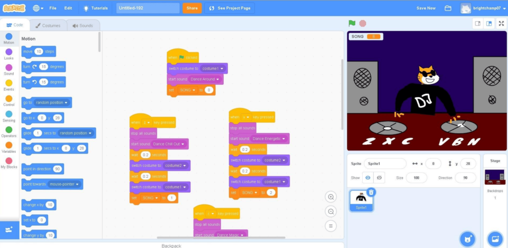 Solved • Use Scratch to design algorithm and script which