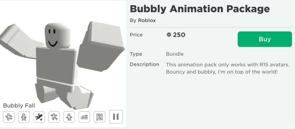 roblox animation id list