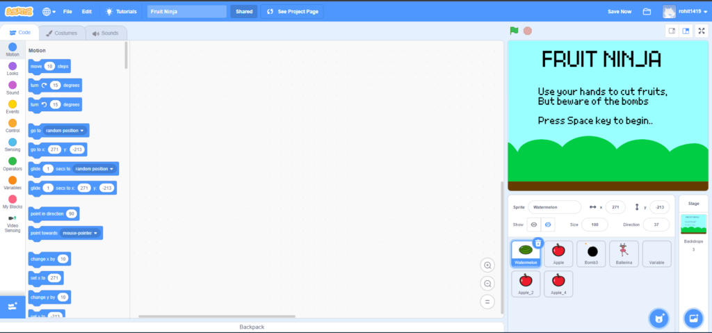 Fruit Ninja Game In Scratch