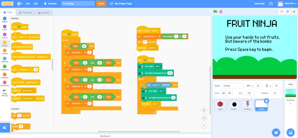 Sign Up - Fruit Ninja Game Coding Masterclass For Grades 3-8