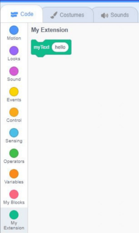 Use different color for extensions and custom blocks · Issue #1336 ·  scratchfoundation/scratch-blocks · GitHub