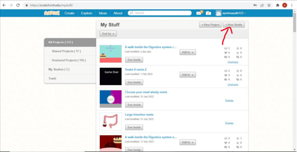 How to Create Your Login for MIT Scratch. Explore Projects/Studio. Share  and Remix to Collaborate 