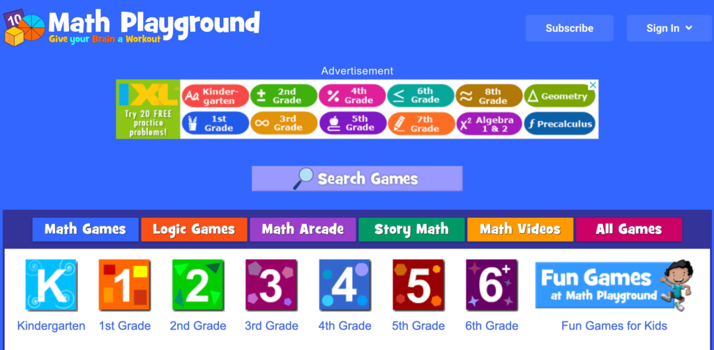 Math Games, Math Playground