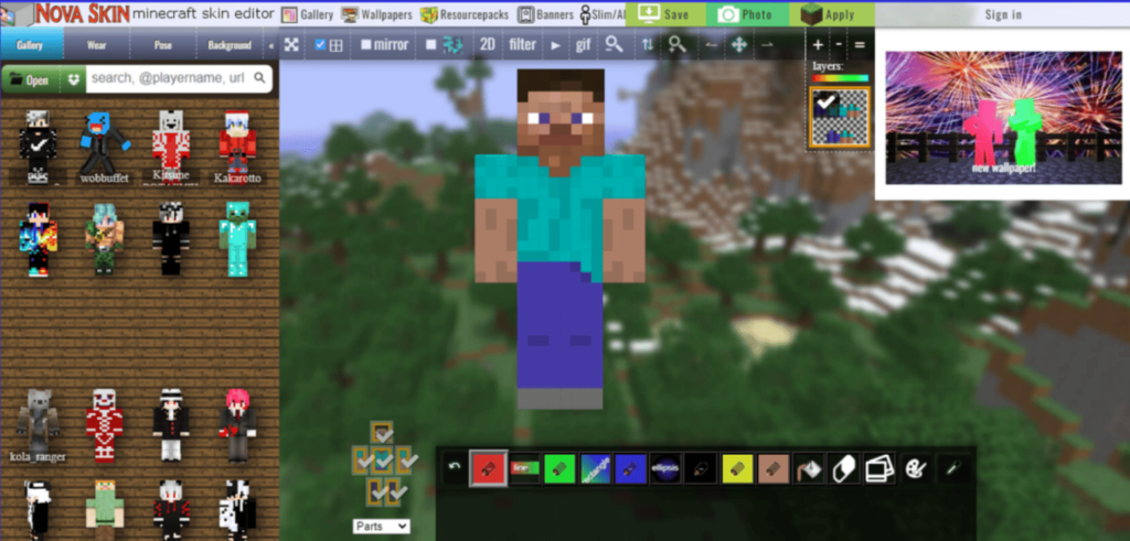 minecraft de, Nova Skin