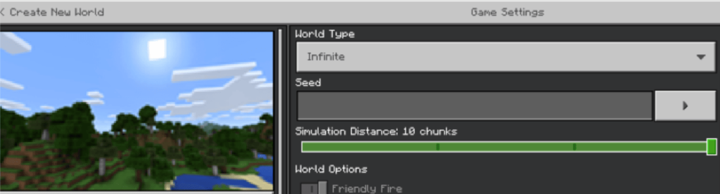 A good seed Seed Simulation Distance: 4 chunks World Options I