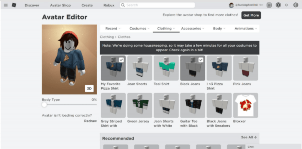 Avatar editor doesn't indicate Roblox-created accessories included