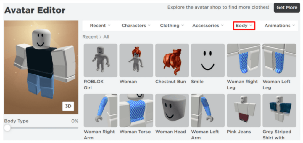 How to make your character look like a Classic Noob in Roblox on Mobile 