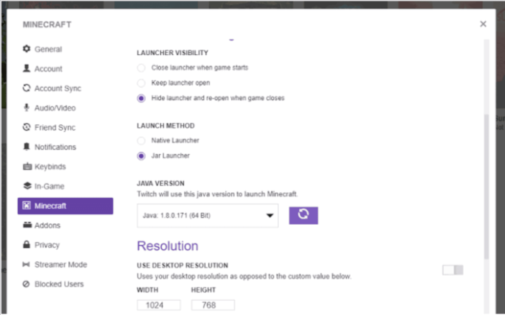 allocate more ram minecraft twitch launcher