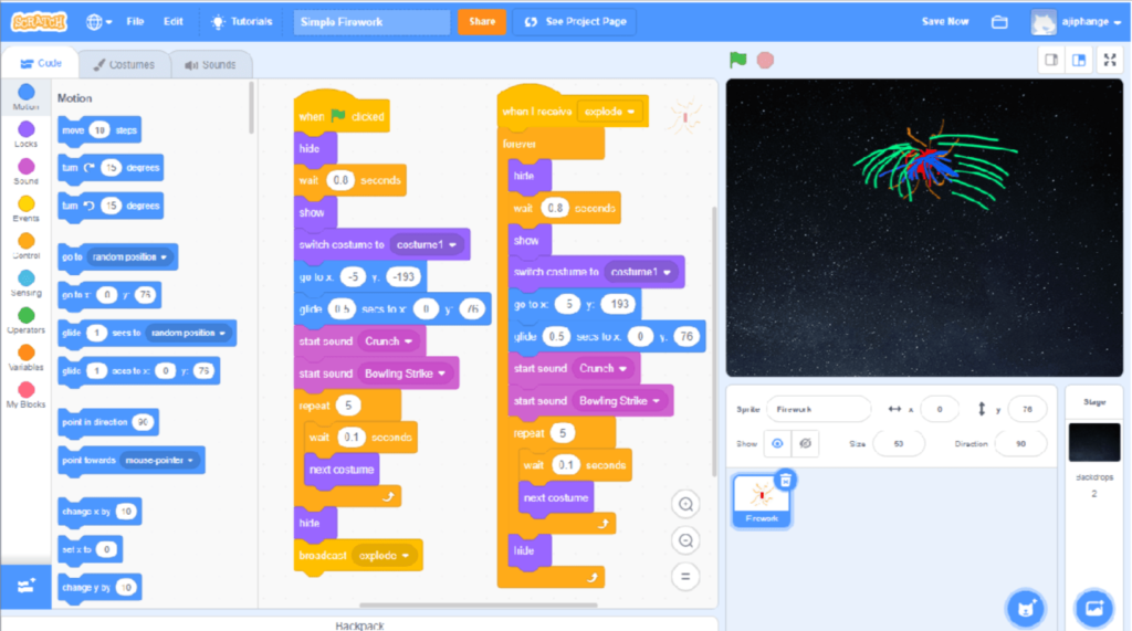 How To Make Firework Effect In Scratch