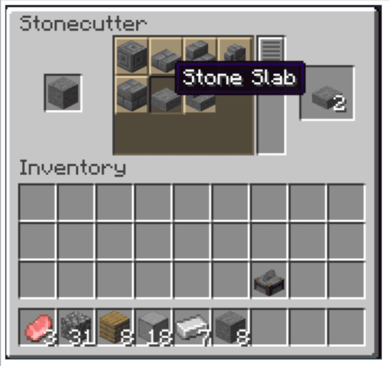 Minecraft stone hot sale slab block