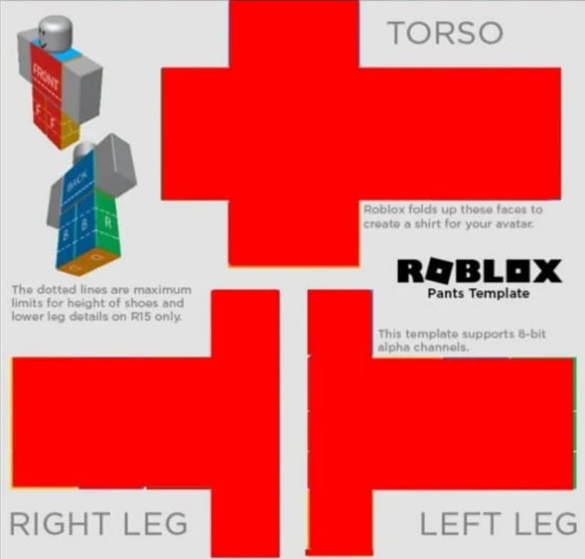 Tải về và sử dụng miễn phí mẫu quần Roblox để kết hợp với áo tùy chỉnh của bạn. Với một số bước đơn giản, bạn sẽ có thể tạo ra những trang phục hoàn hảo cho nhân vật Roblox của mình.