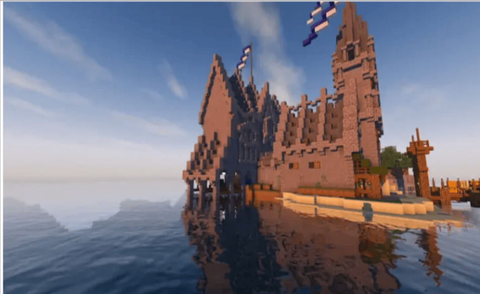 This was a really fun seaside Minecraft Castle Fortress I built on