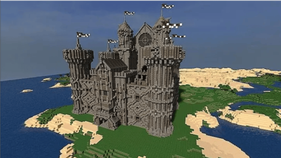 This was a really fun seaside Minecraft Castle Fortress I built on