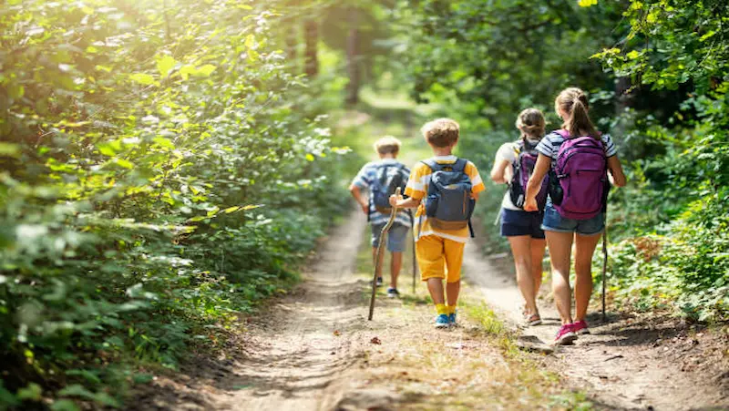 hiking summer camper