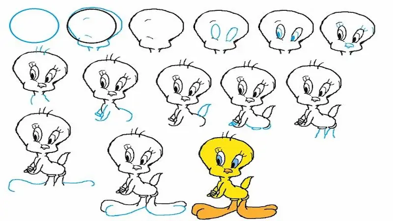 How to Draw Tweety Bird  Step-by-Step Tutorial 